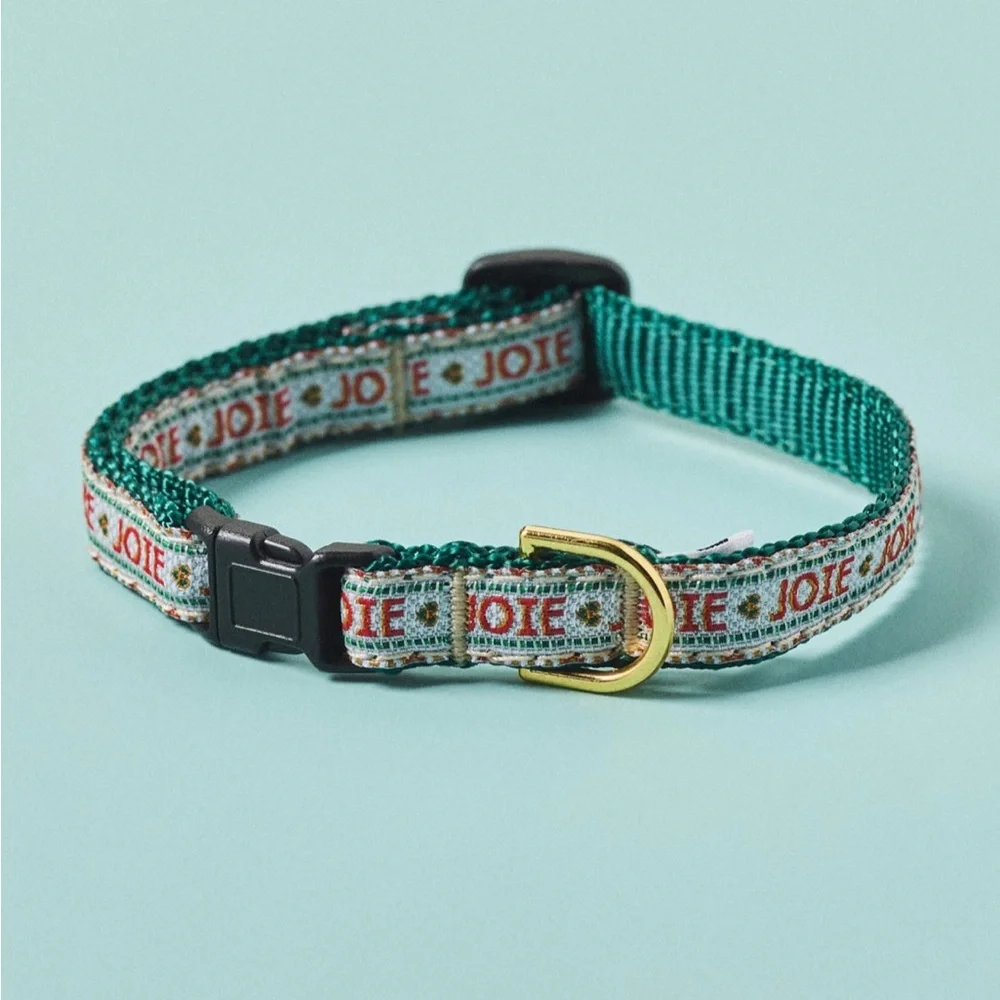 Anthropologie Bistro Tile Christmas Cat Collar s/m
